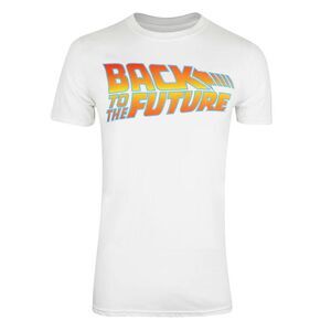 Back To The Future Mens Logo Cotton T-Shirt / White